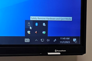 A screenshot of the message that displays when a USB drive has been safely disconnected from the system